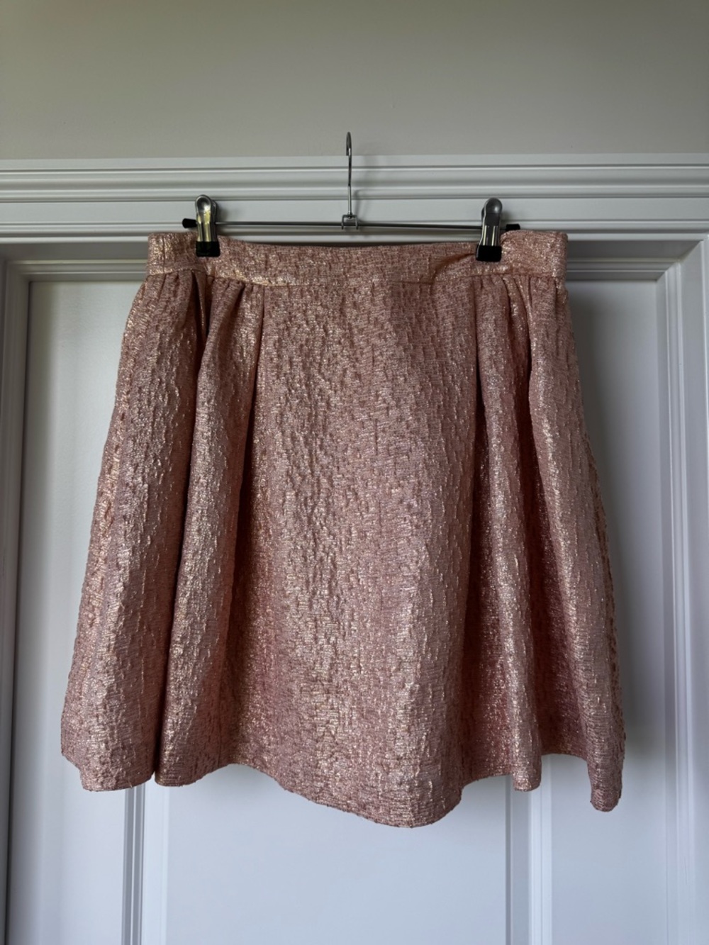 Kate Spade New York Metallic Blush Pink Fit Flare Party Skirt NWT 14